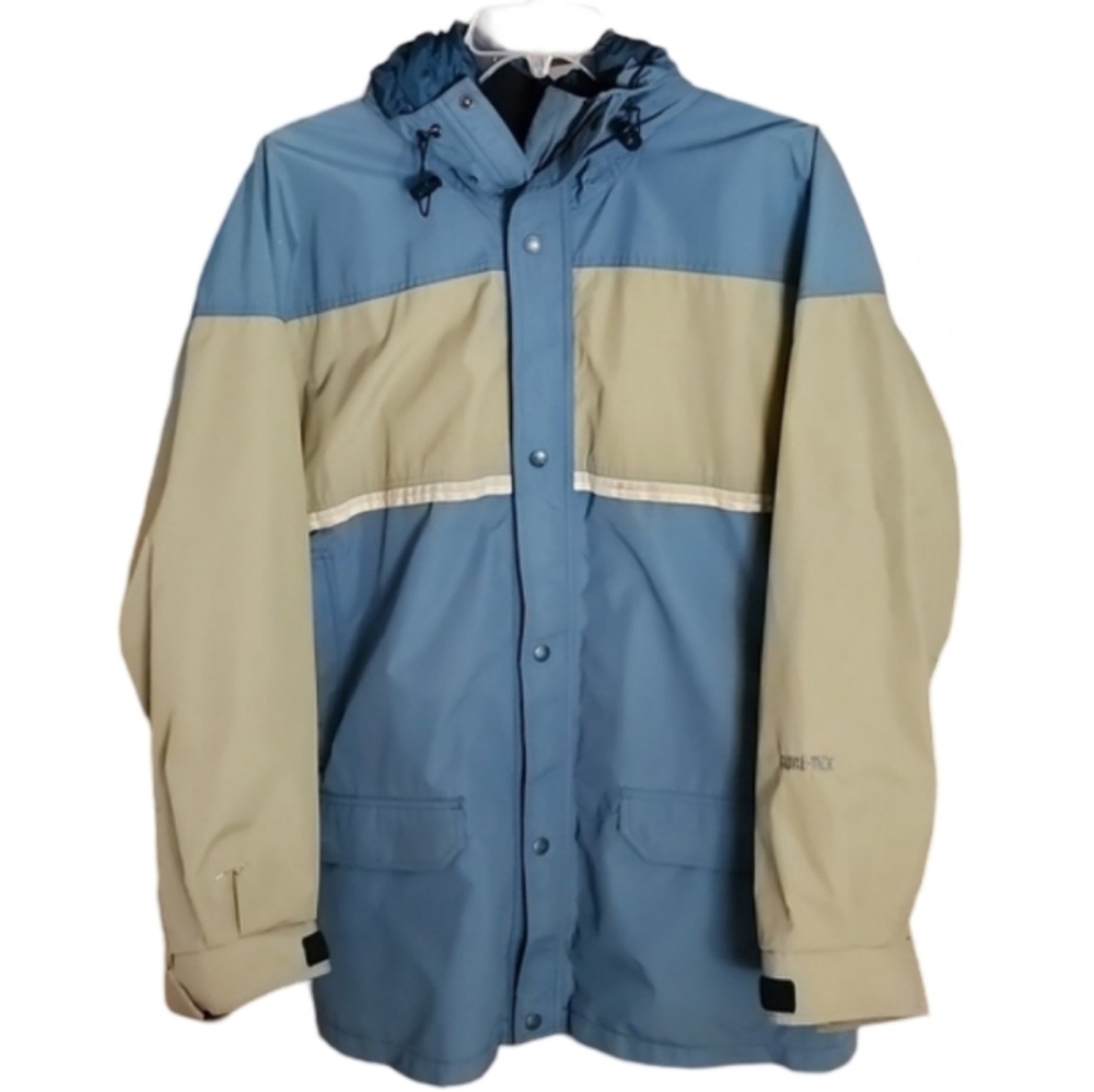 Vintage Sessions Jamie Lynn Gore-Tex Jacket Mens Medium Blue Tan Snowboard Coat